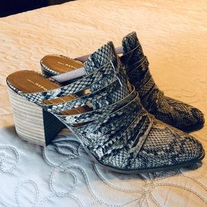 Snake skin mules
